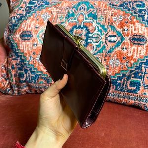 VTG maroon and gold classy leather wallet